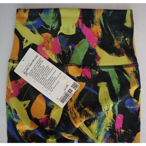 Lululemon Women's Sz 2 Black Multi Wunder Train High Rise Crop 23” Leggings - Picture 7 of 13